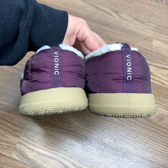 Vionic Tranquil Cozy Lined Supportive Slipper Purple Plum Walking Sole Size 9 - Picture 4 of 9